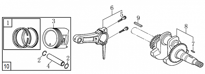 9 ПОРШЕНЬ -ЦИЛИНДР -КОЛЕНВАЛ- КОЛЬЦА | СНЕГОУБОРЩИК CHAMPION ST665