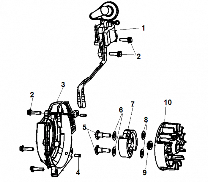 2 МАХОВИК - МАГНЕТО - СЦЕПЛЕНИЕ ТРИММЕР CHAMPION Т275