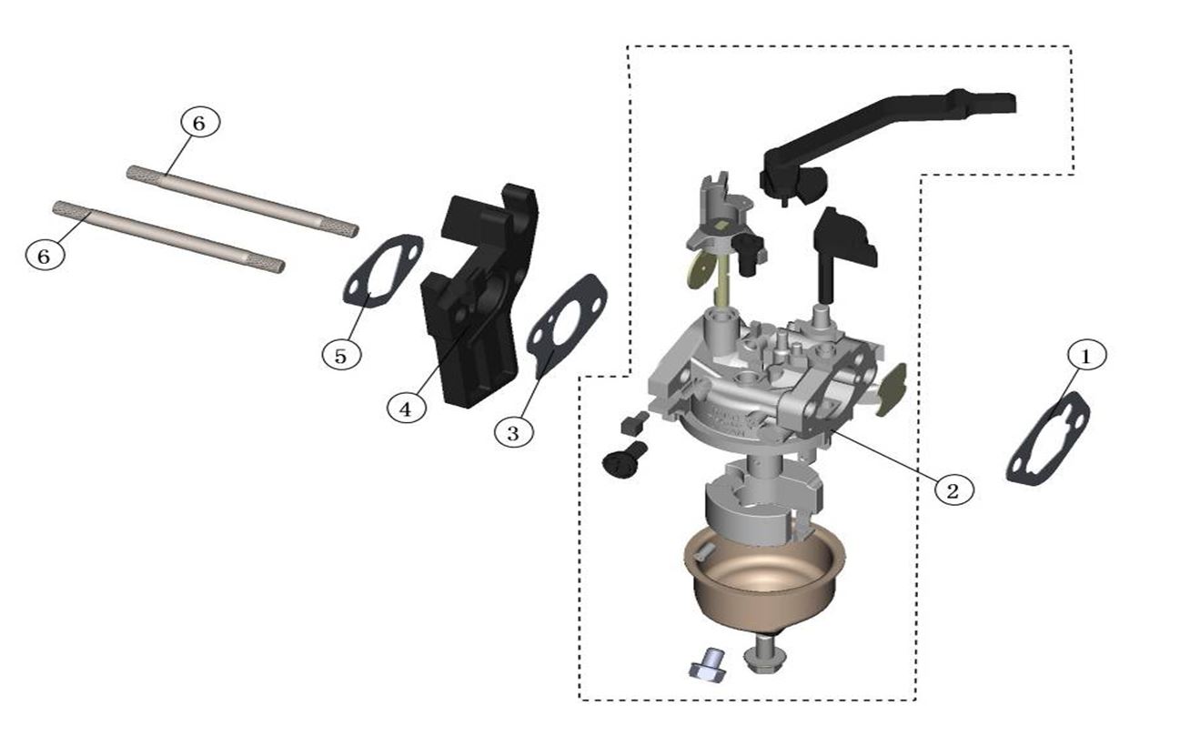 ЗАПЧАСТИ ДЛЯ ГЕНЕРАТОРА БЕНЗИНОВОГО ELITECH СГБ 3000Р (КАРБЮРАТОР)