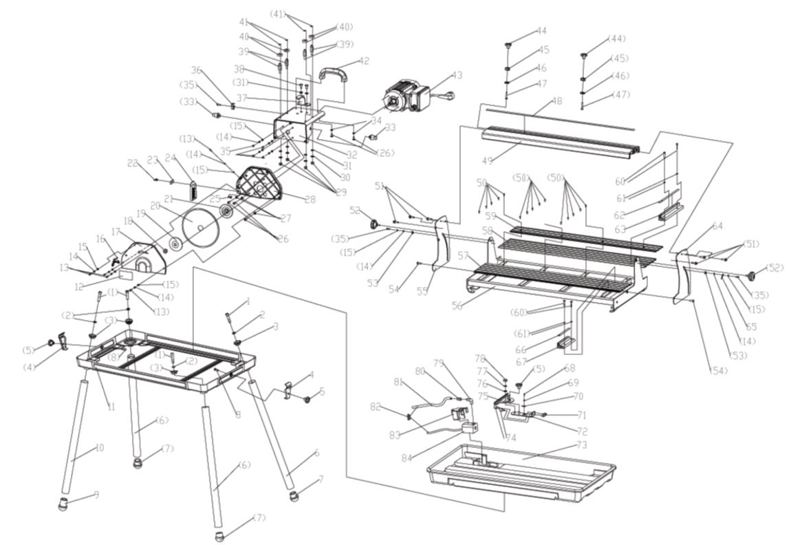 ЗАПЧАСТИ ДЛЯ ПЛИТКОРЕЗА ЭЛЕКТРИЧЕСКОГО ELITECH ПР 800Н