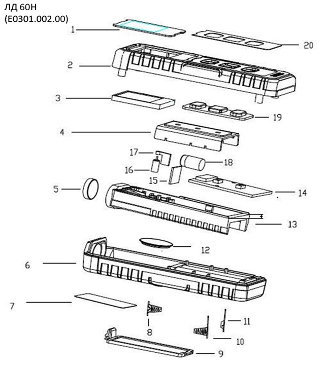 ЗАПЧАСТИ ДЛЯ ДАЛЬНОМЕРА ЛАЗЕРНОГО ELITECH ЛД 60Н (E0301.002.00)